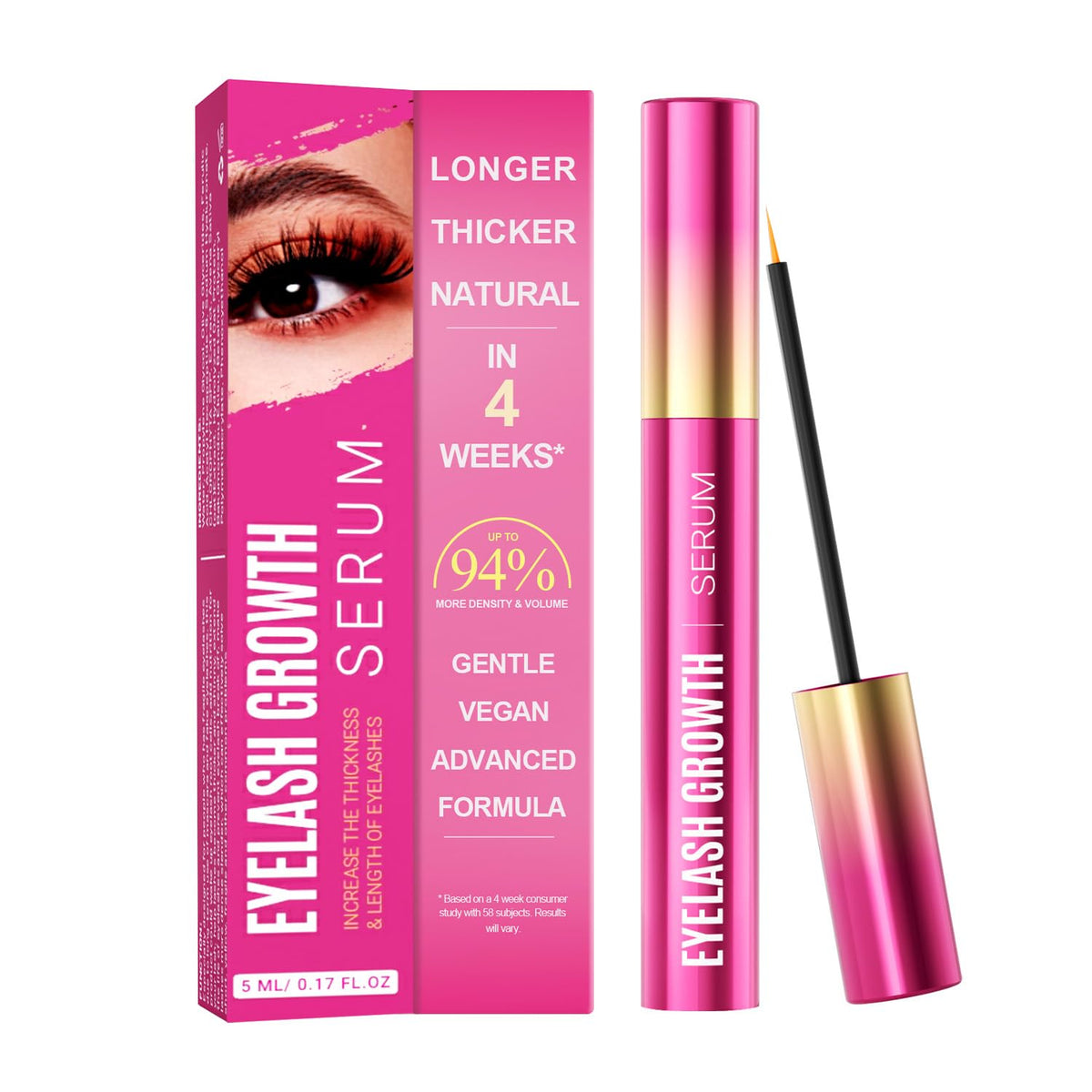 Sobetuar eyelash growth serum bottle promotes natural length and fullness.