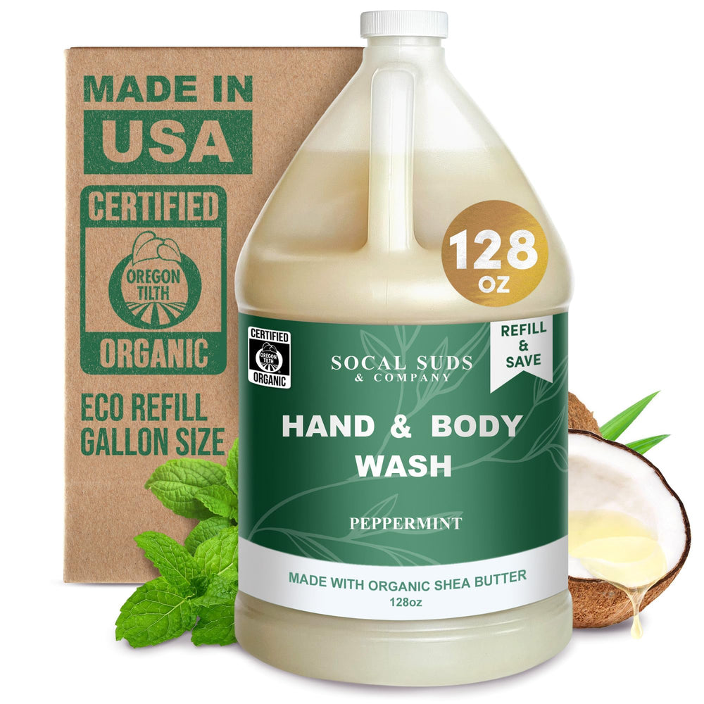 SoCal Suds & Company peppermint bottle offers rich lather for daily cleansing.