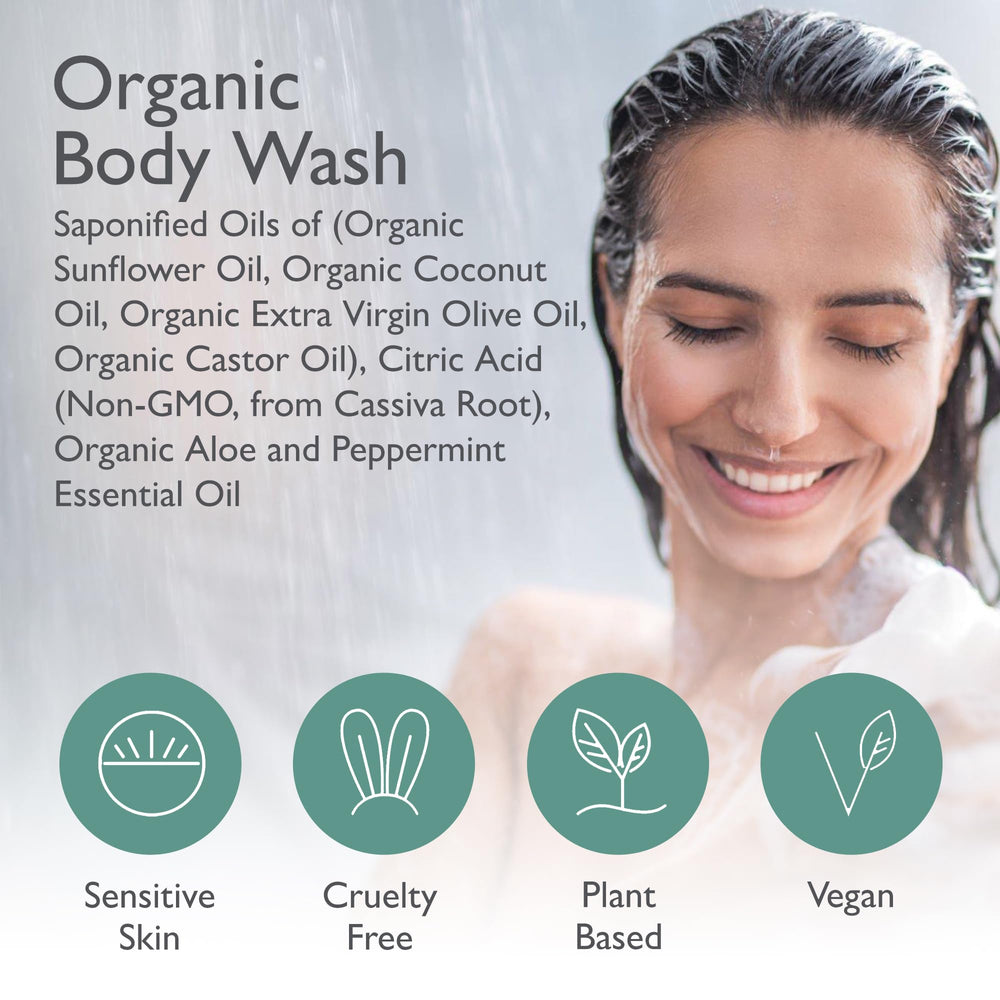 SoCal Suds & Company Organic Body Wash label closeup highlighting organic oils