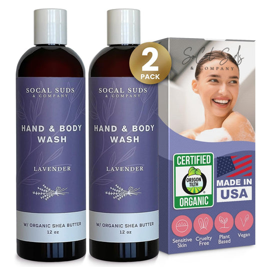 SoCal Suds & Company lavender bottle for a soothing, spa-like shower