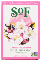 SoF Cherry Blossom bar soap creates a creamy lather for gentle cleansing.