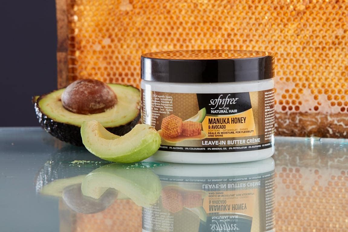 SOF N' FREE leave-in conditioner application on curls showing smooth, defined texture