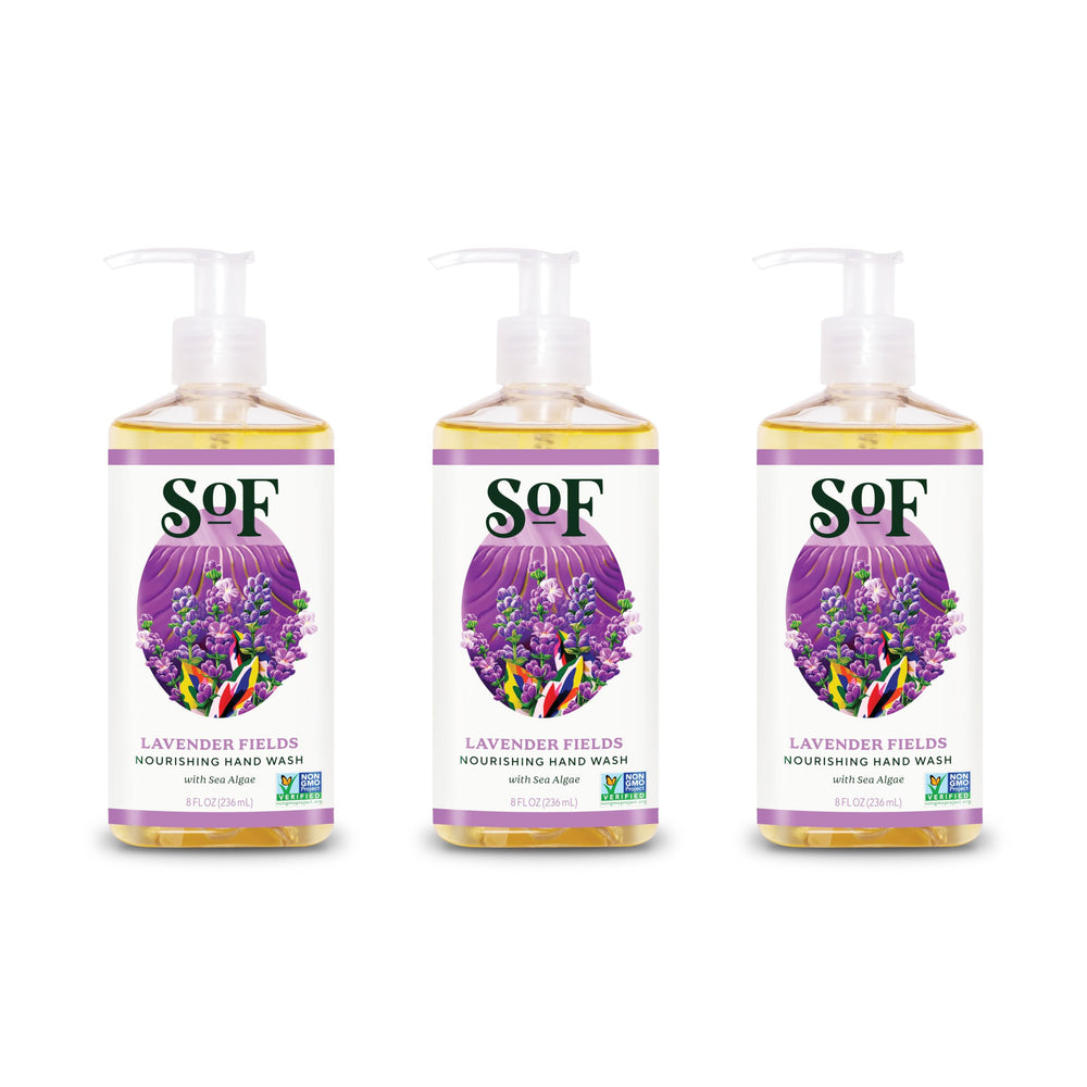 SoF Nourishing Hand Wash bottle with Lavender Fields fragrance for gentle cleansing