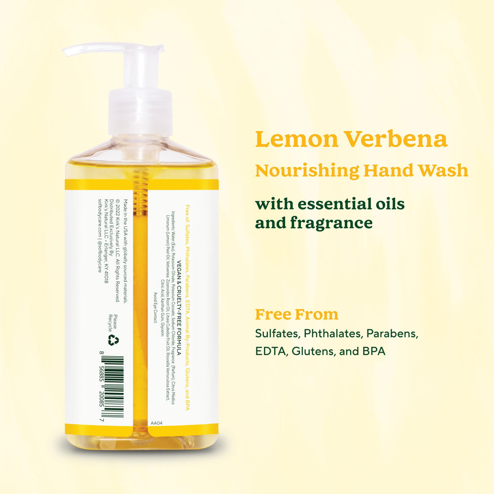 SoF hand wash spout close-up highlighting easy dispensing and citrus fragrance.