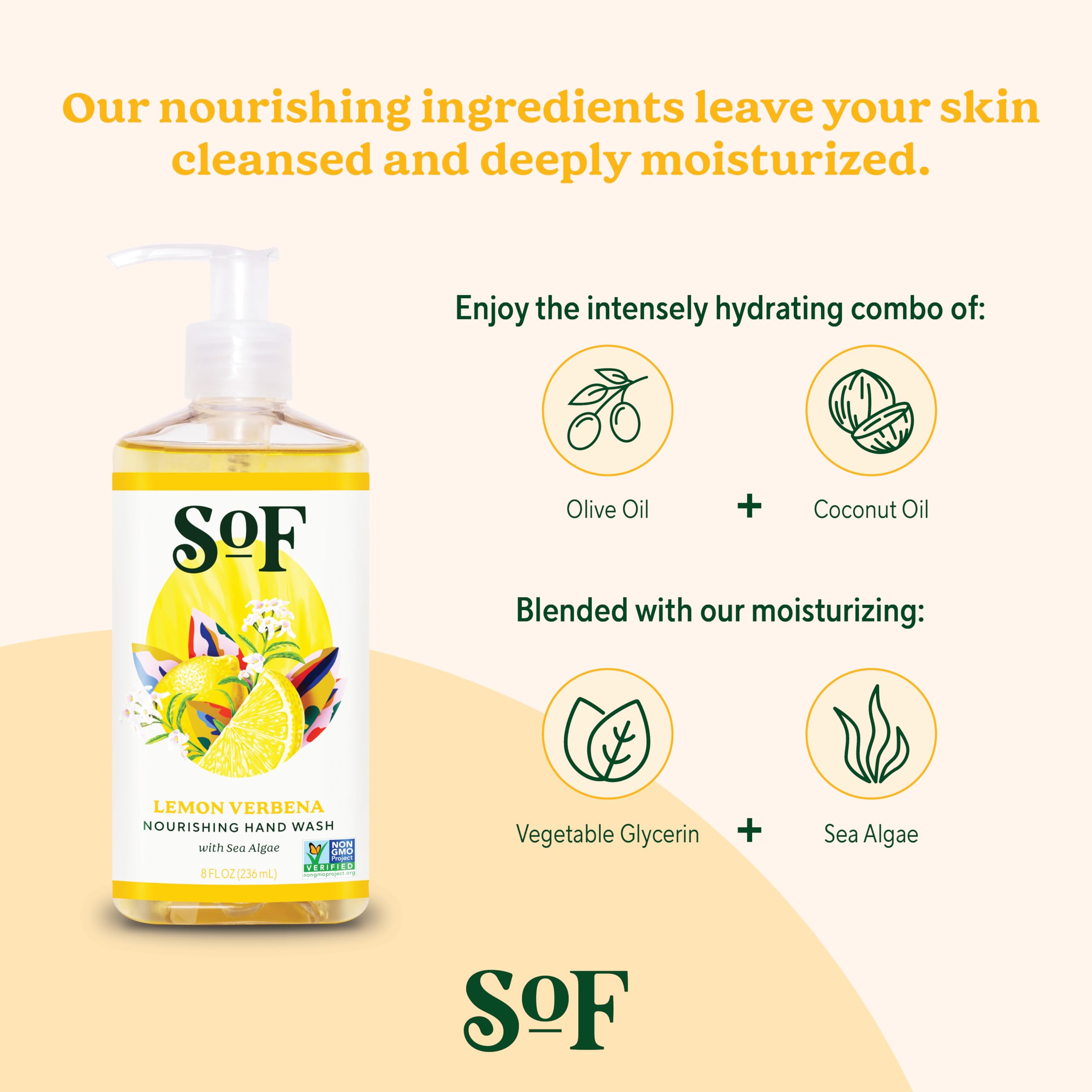 SoF lemon verbena aroma provides a bright citrus experience during hand washing.