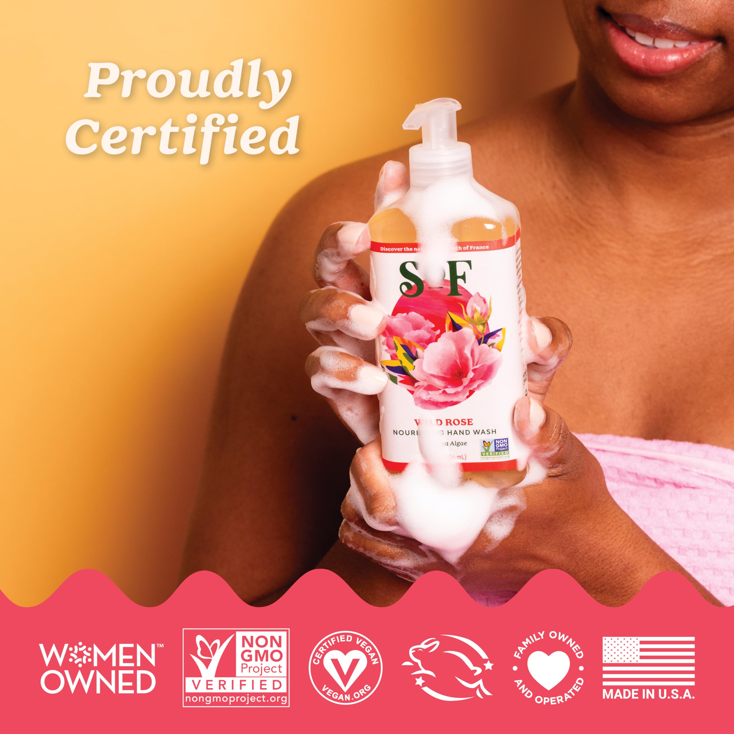 SoF Nourishing Hand Wash Wild Rose hands after washing look cared for