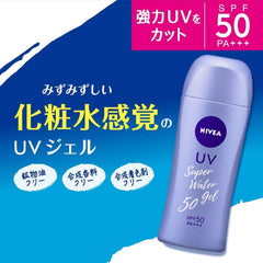 SOFIA BY ODE NIVEA Sun Water Gel dispense-action demonstrates easy one-handed squeezing.