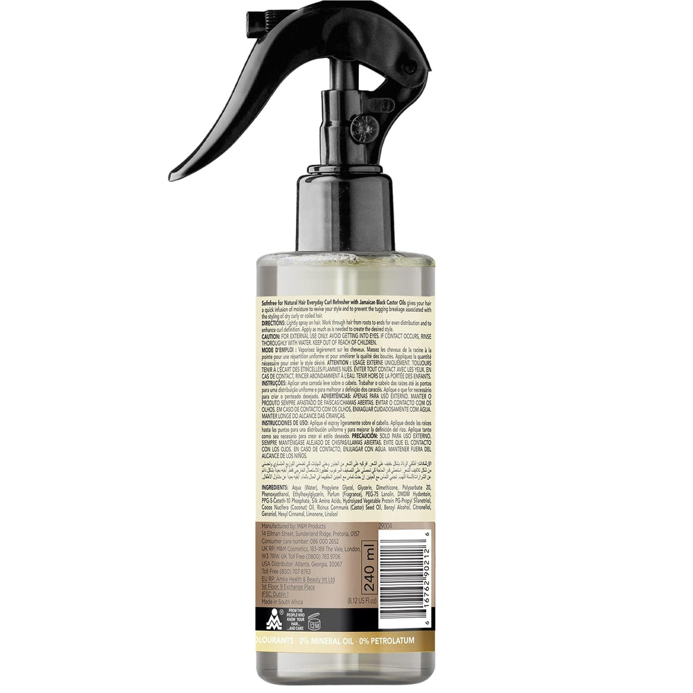 SOFNFREE curl refresher spray application mist easily revives dry curls.