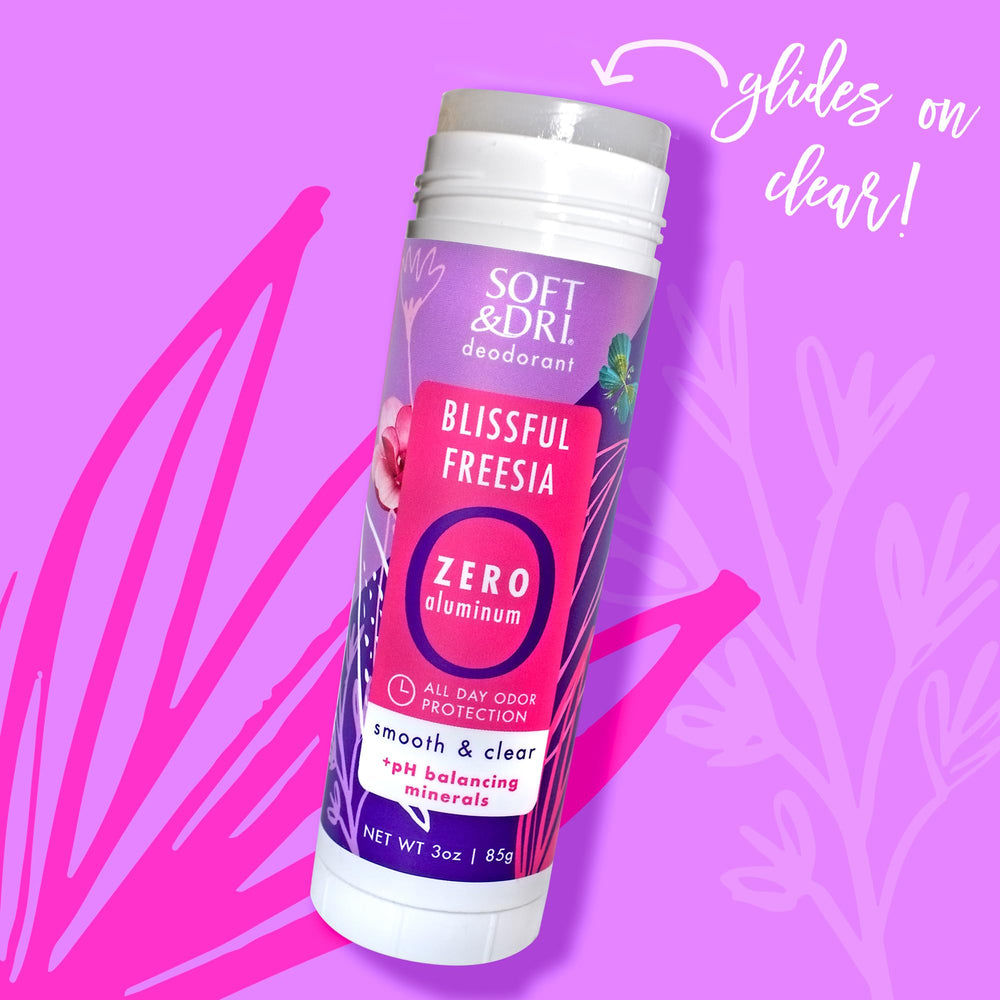 Soft & Dri smooth, clear stick applied on clean underarm