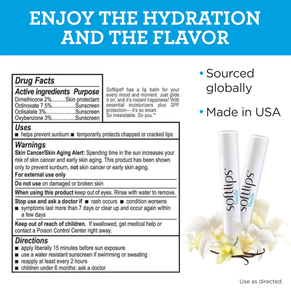 Dermatologist tested SoftLips Vanilla Lip Protectant ensures safety