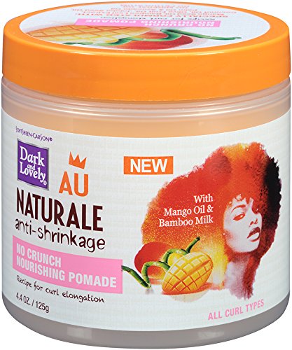 SoftSheen Au Naturale pomade bottle shows nourishing formula for softness.