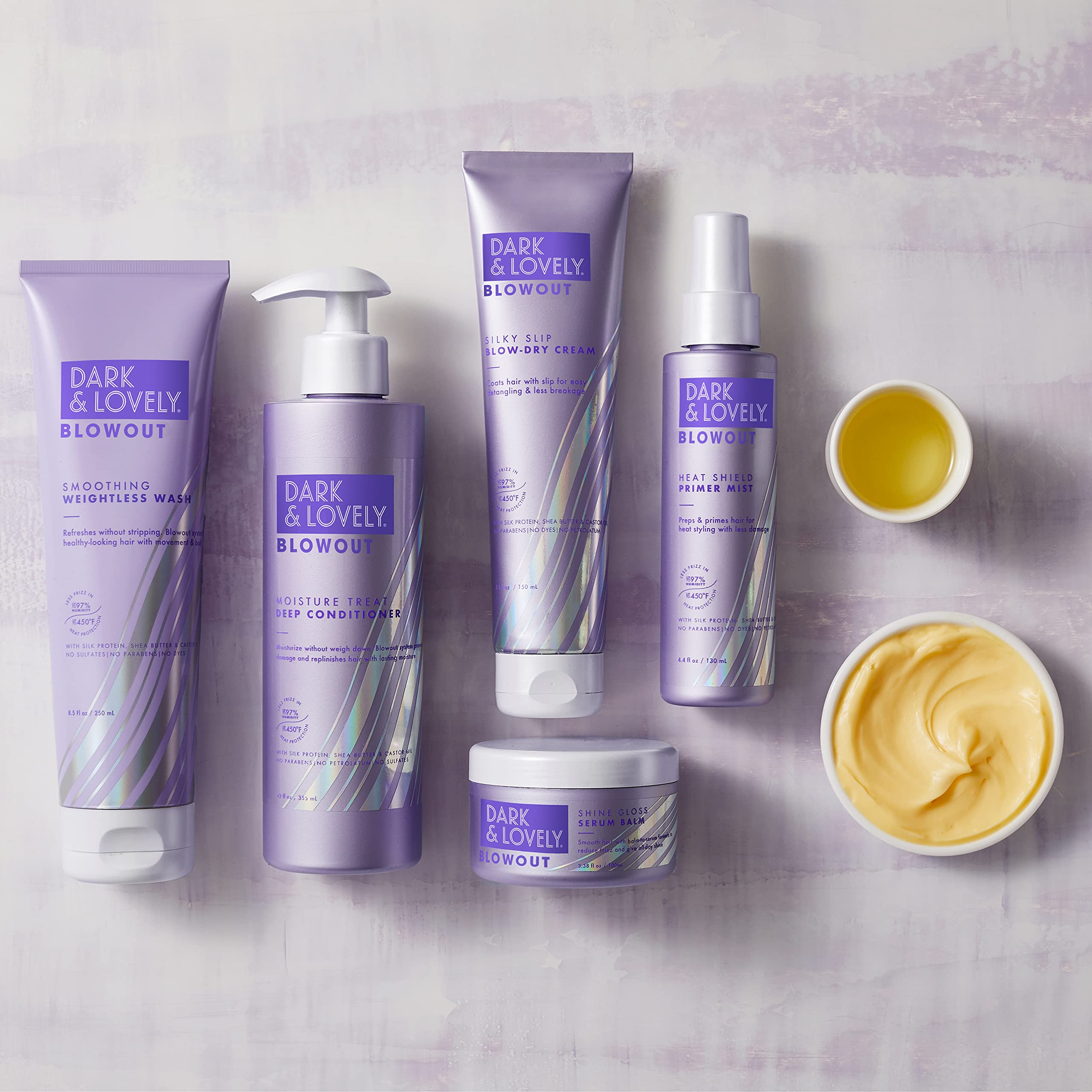 Portrait of all curl types using SoftSheen Dark&Lovely blowout cream.