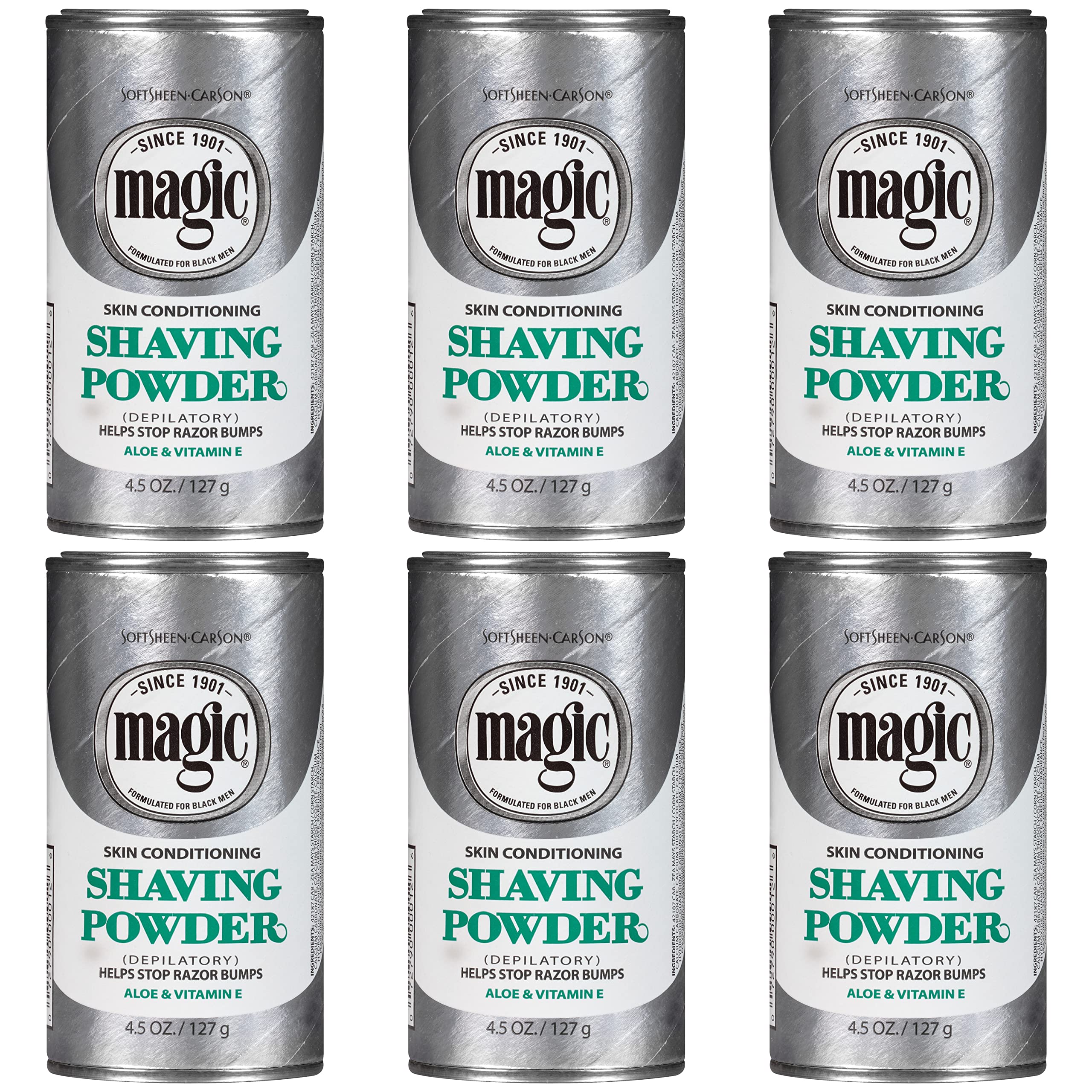 SoftSheen Magic Razorless Shaving Powder bottle ready-to-use depilatory for smoother skin.