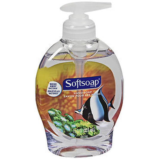 Softsoap liquid hand soap bottle for clean hands and daily hygiene.