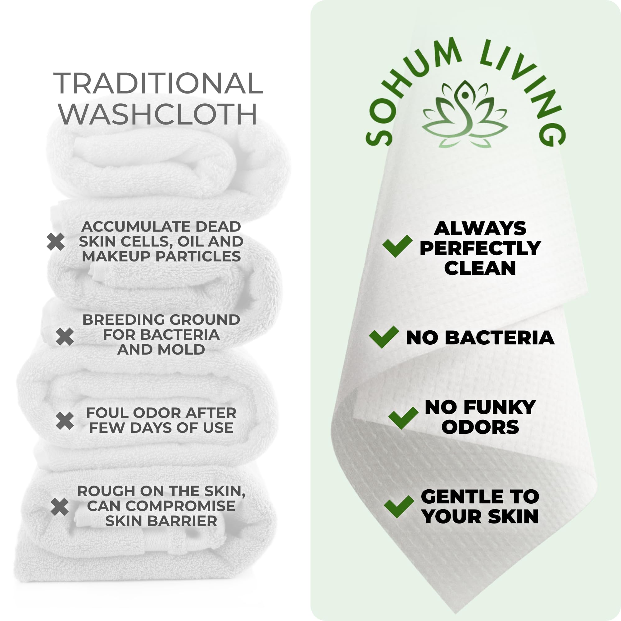 Sohum Living ultra-soft face towels close-up texture ideal for gentle cleansing
