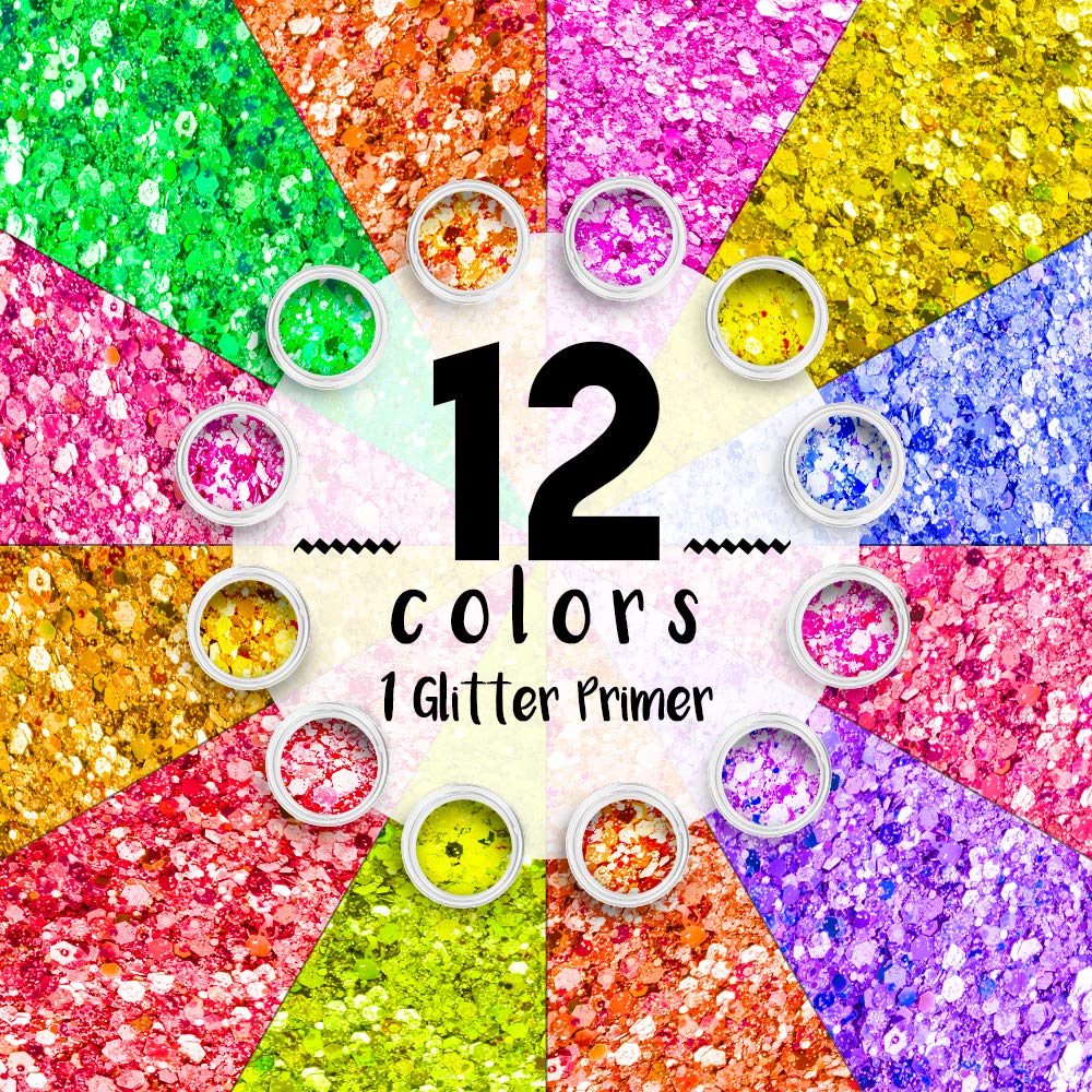 SoJourner Bags neon holographic glitter nails for sparkling tips