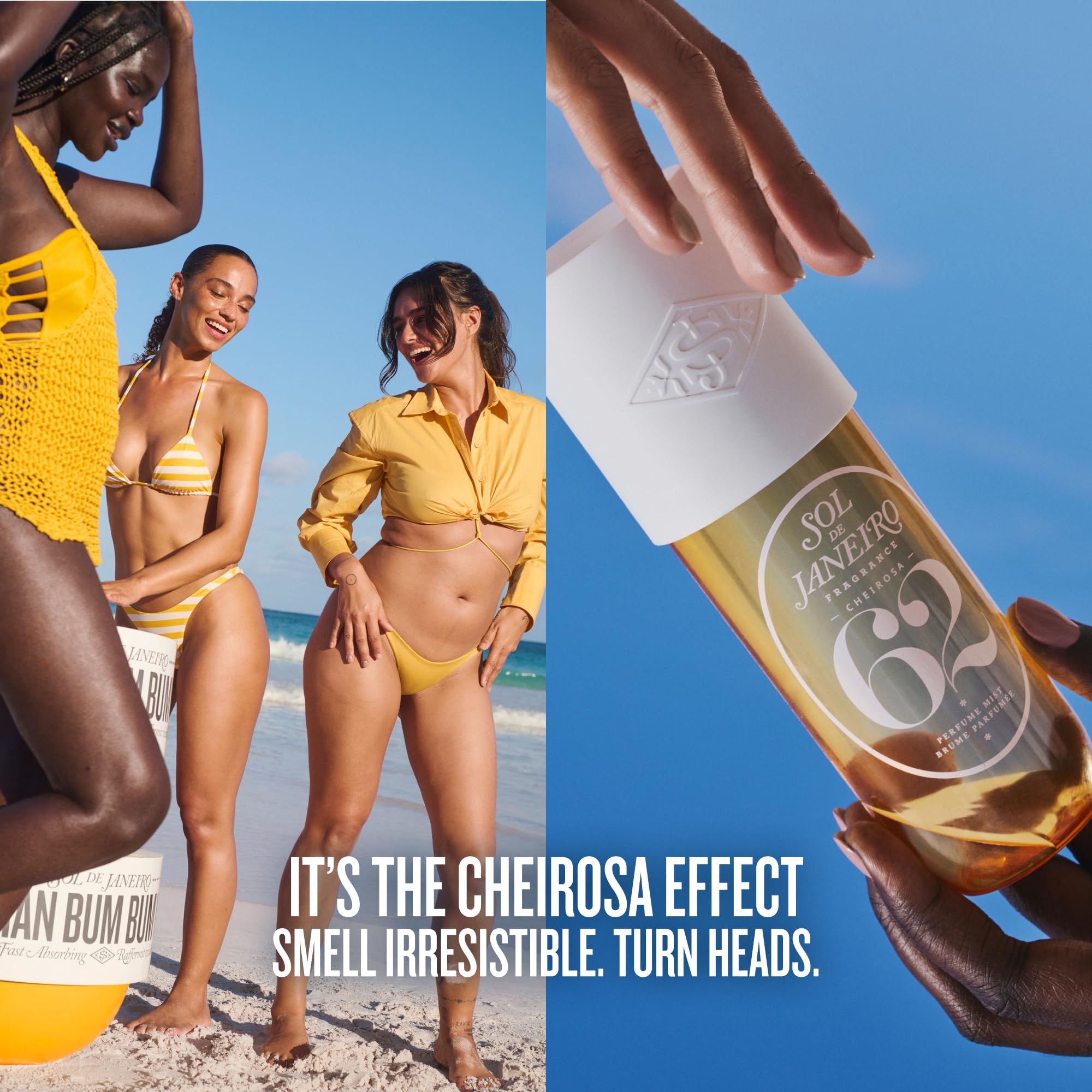 Sol de Janeiro Cheirosa bottle on dresser with soft lighting for everyday wear.