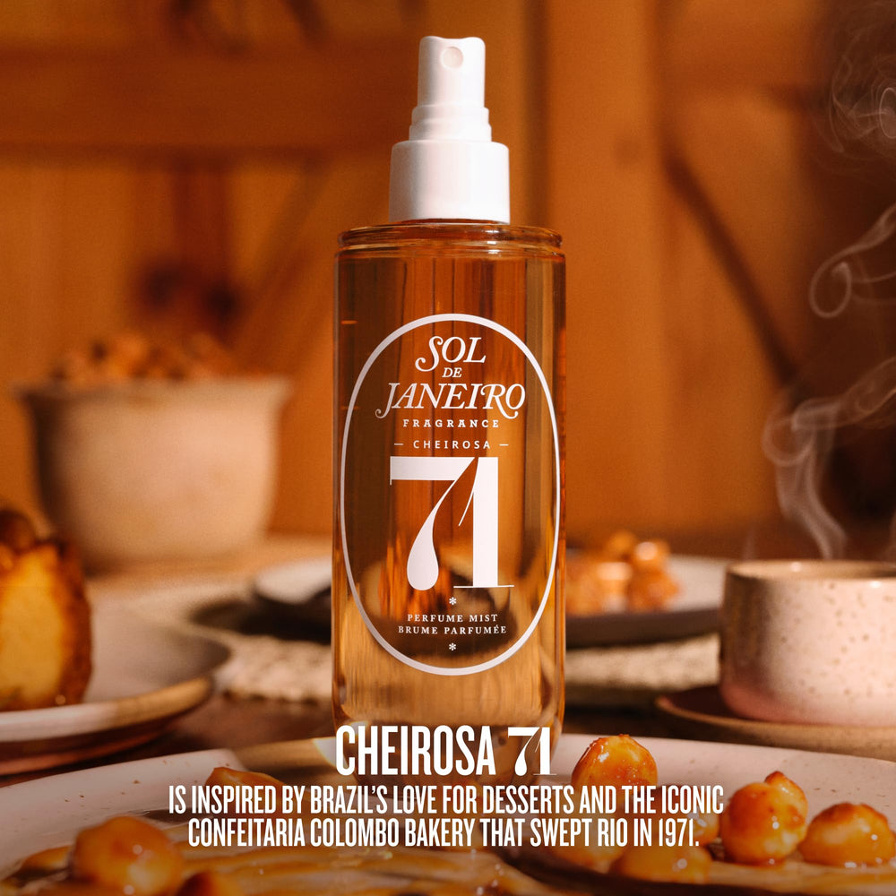 Sol de Janeiro Cheirosa mist on skin provides a subtle inviting aroma.