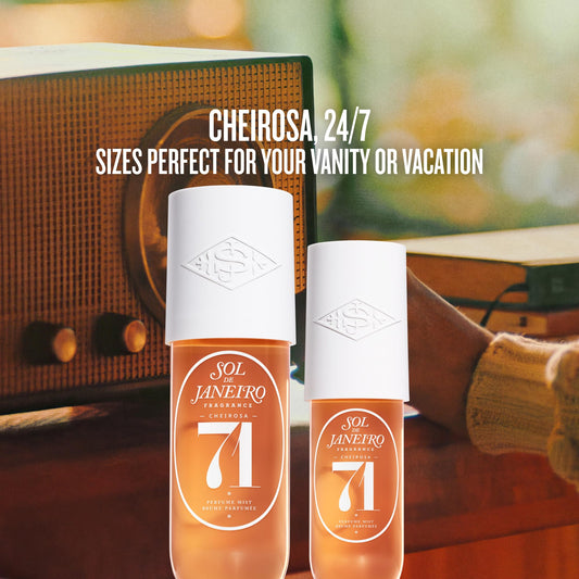 Sol de Janeiro Cheirosa mist travel-size bottle for on-the-go fragrance refresh.