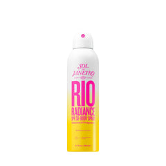 Sol de Janeiro Rio Radiance SPF 50 bottle seen from above for easy beach protection