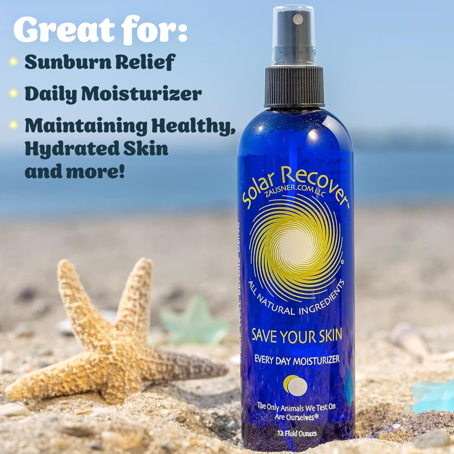 Solar Recover vitamin E calendula formula highlight on bottle
