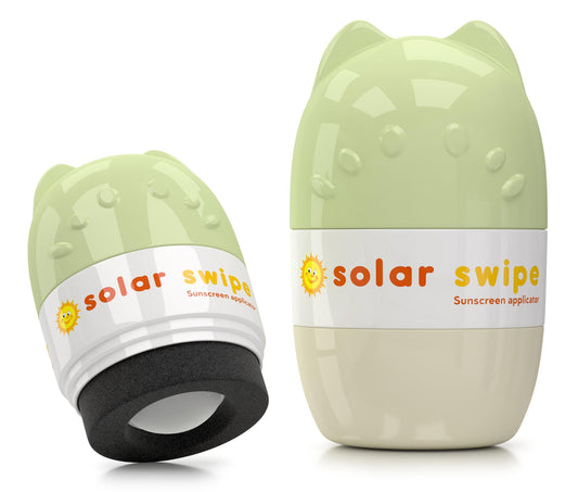 Solar Swipe Sunscreen Applicator with rollerball for smooth, mess-free application on the go.