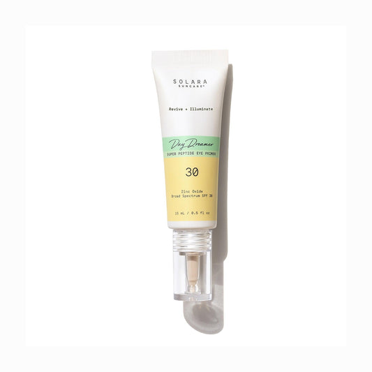 Solara Suncare Day Dreamer eye primer with SPF 30 gently primes and shields the eye area.