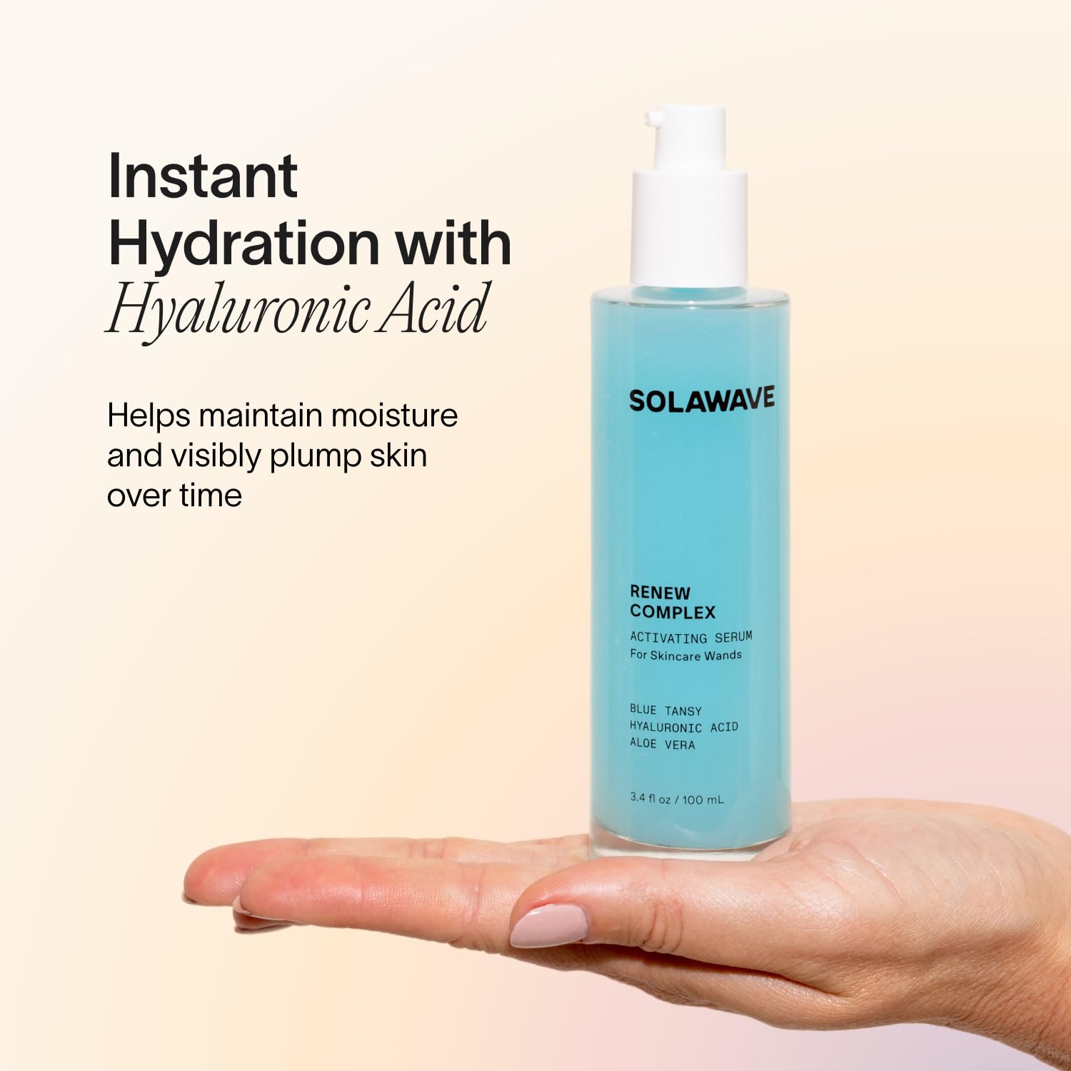 Solawave Renew Complex being spread during wand-assisted treatment for even glide.
