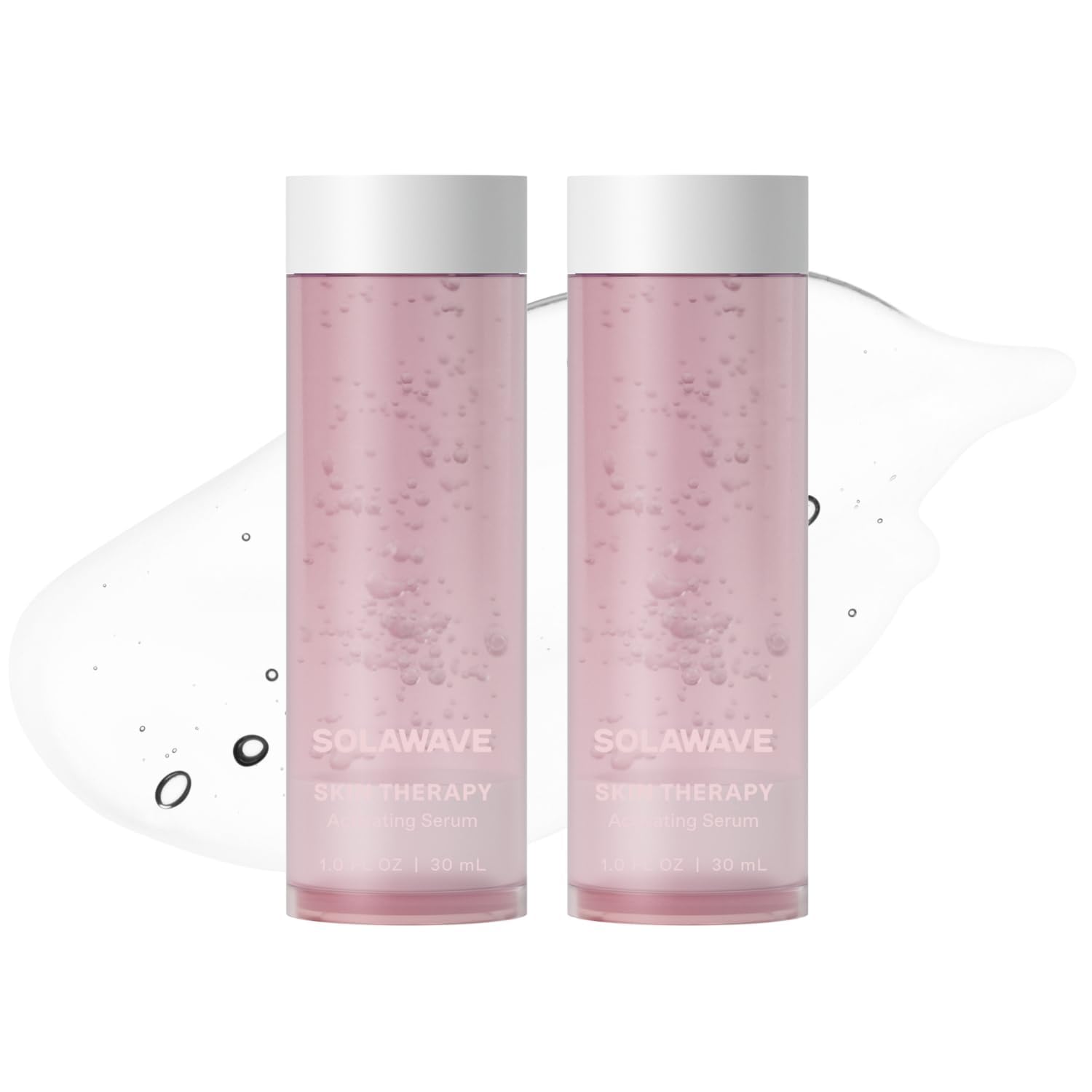 Solawave activating serum bottle pour highlights hydrating application for radiant skin