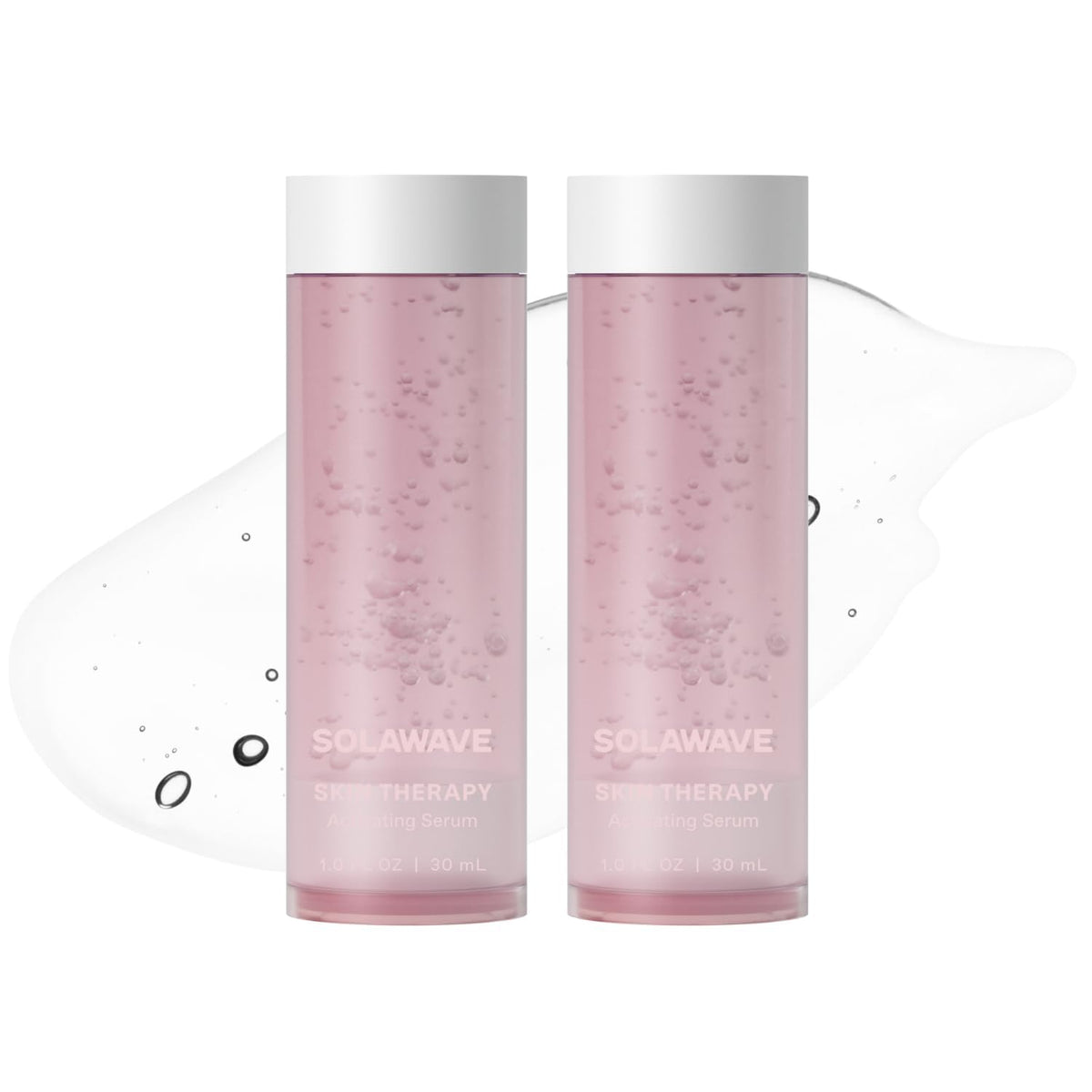 Solawave activating serum bottle pour highlights hydrating application for radiant skin