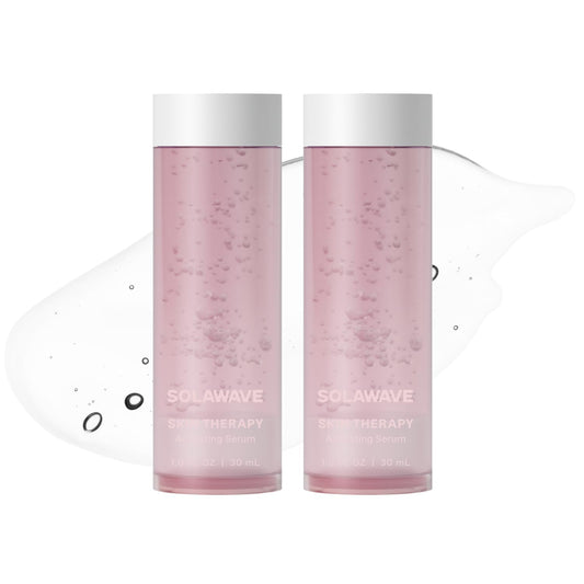 Solawave activating serum bottle pour highlights hydrating application for radiant skin