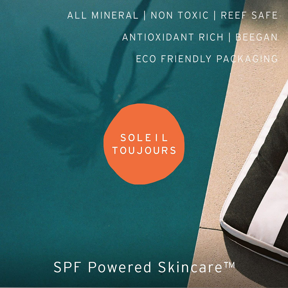 Soleil Toujours EcoSun Lip Mask ingredients visual highlights peptides and hyaluronic care.