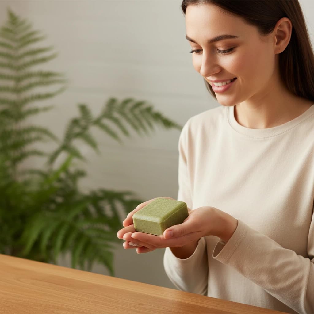 Solid Shampoo Bar Four-Pack Display: convenient multi-pack for home or travel.