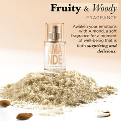 Solinotes Almond perfume on a vanity conveys elegant, soothing notes for intimate evenings.