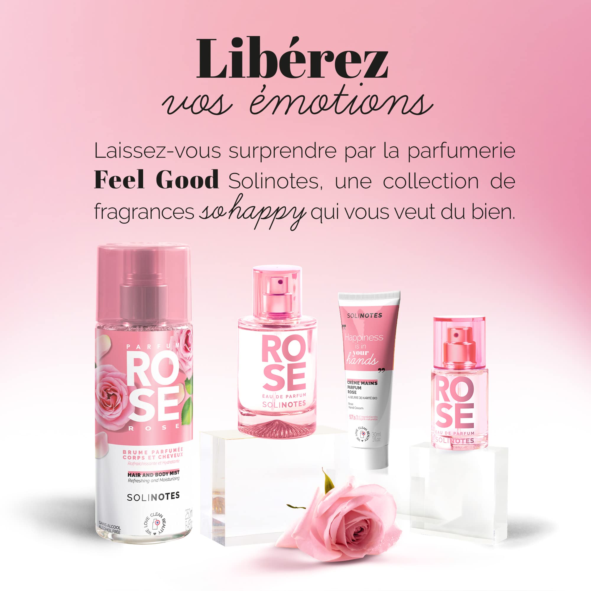 Solinotes Rose hand cream pairing with fragrance vibe.