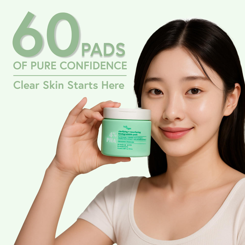 SoloVegan 4% PHA Toner Pads used before makeup for refreshed skin