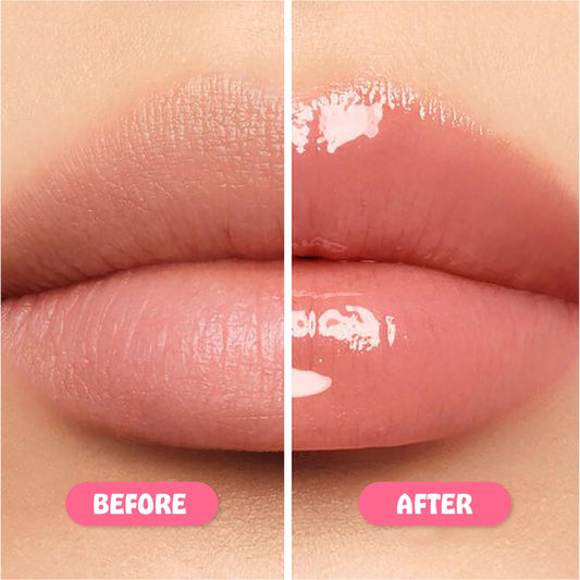 Guava lip butter texture swatch showing subtle pink tint and hydration.
