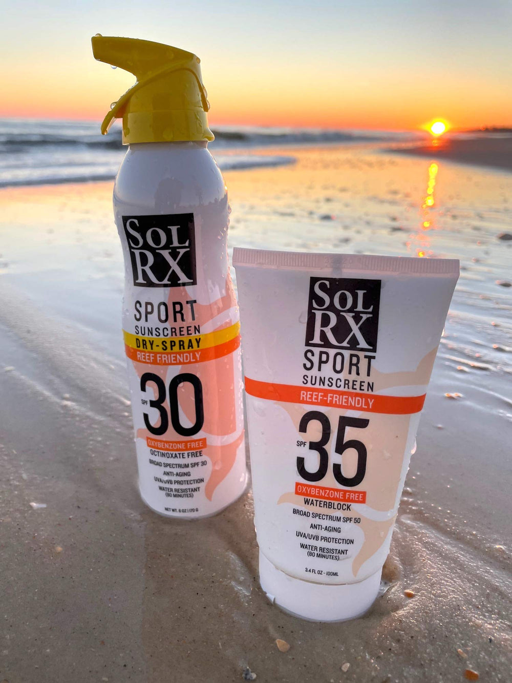 Fragrance-free label on SolRX SPORT SPF 35 bottle