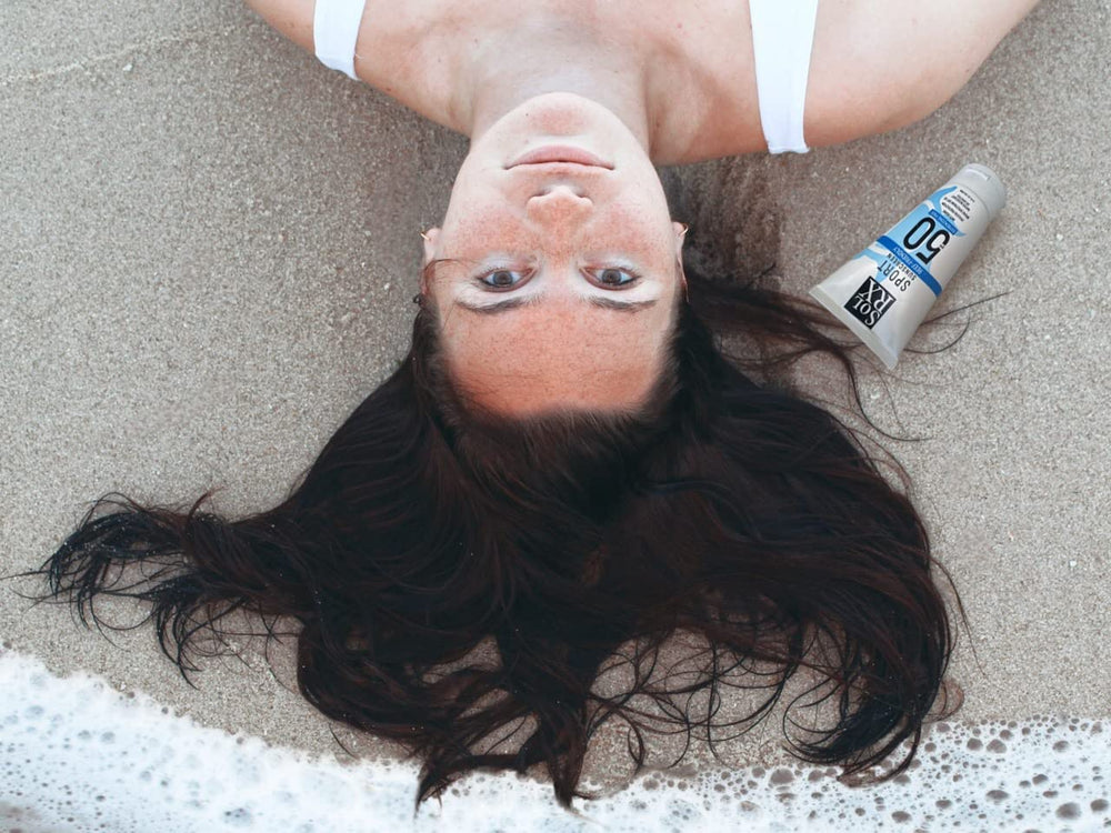 SolRX SPORT SPF50 texture close-up highlights smooth glide for comfortable wear