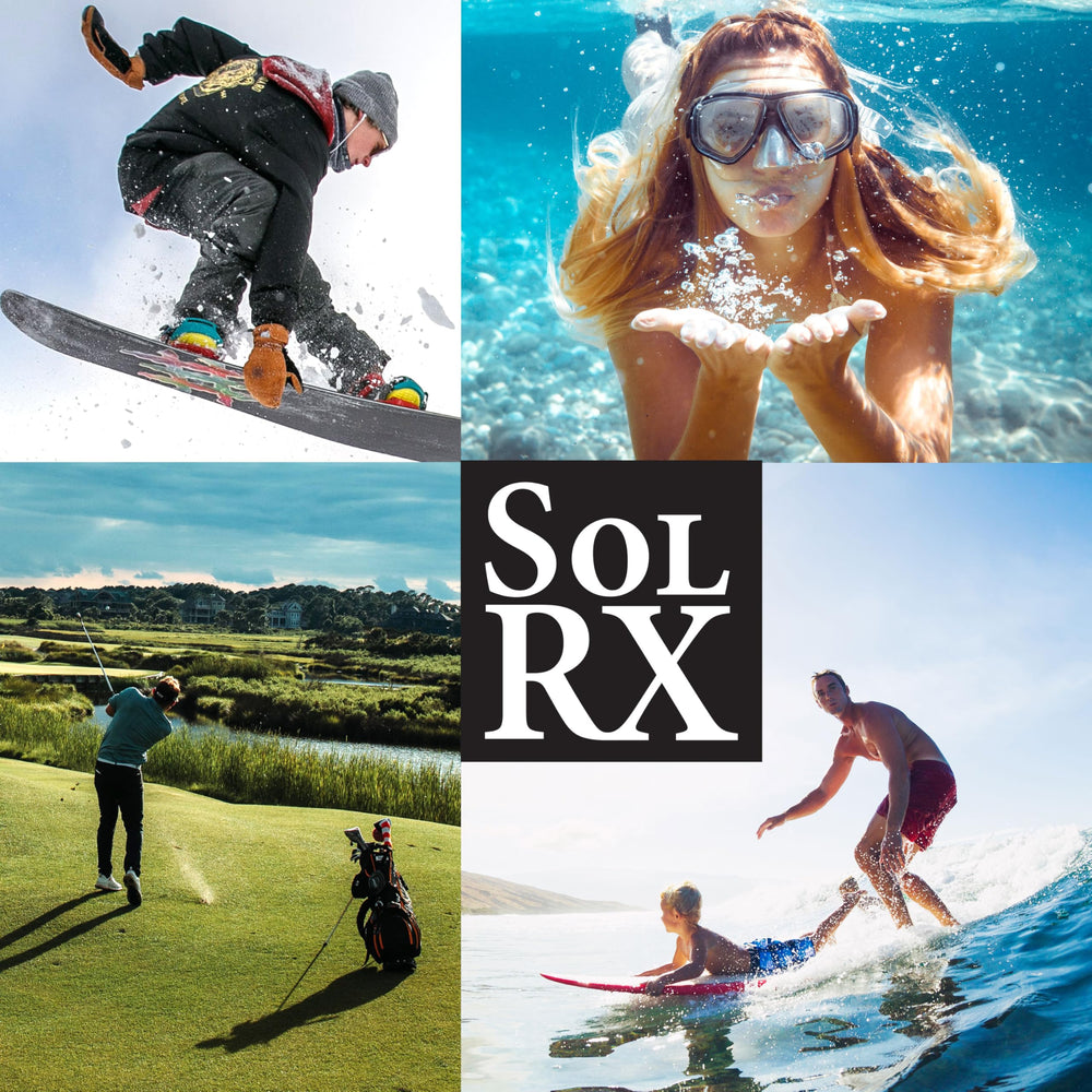 SolRX SPF 50 shown on skin for face and body protection during sports.