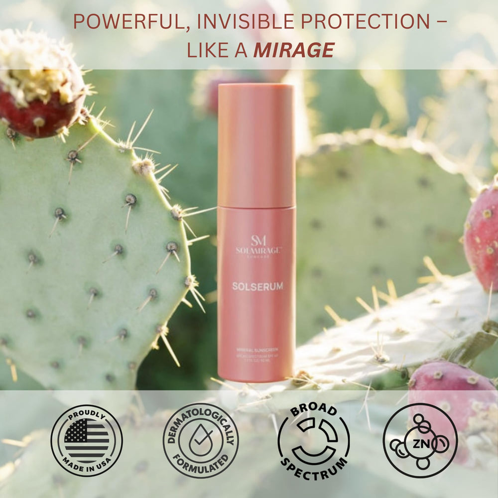 Solserum leaves a dewy finish after application.