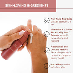 Solserum iron-oxide tint blends with skin for natural color.
