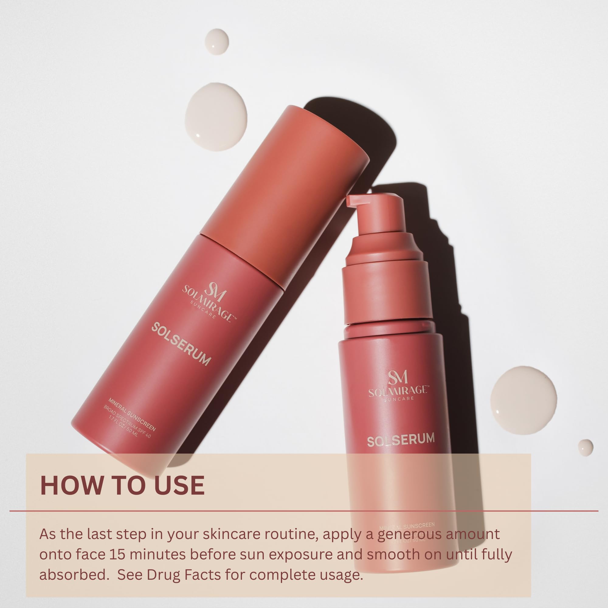 Solserum unscented packaging suitable for sensitive skin.