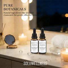 SOLUWELLNESS face cream texture close-up suggesting creamy hydration for the skin.