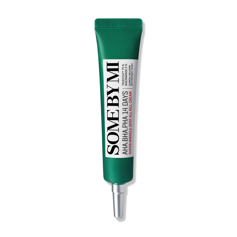 SOME BY MI AHA BHA PHA spot cream tube for targeted breakout care.
