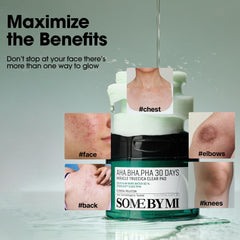 Application scene shows easy step-one pad in a skincare routine