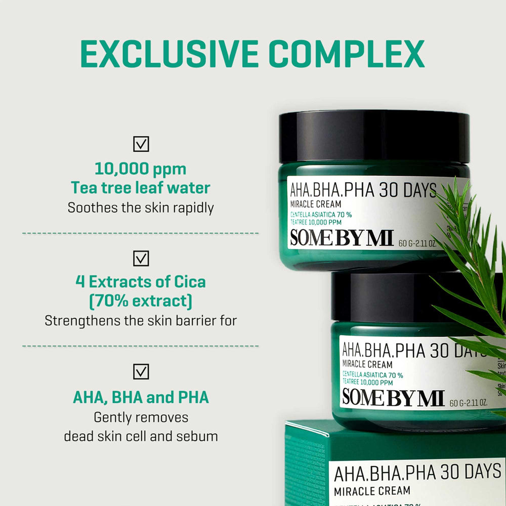 SOME BY MI Miracle Cream featuring centella asiatica ingredient, promoting calm skin.