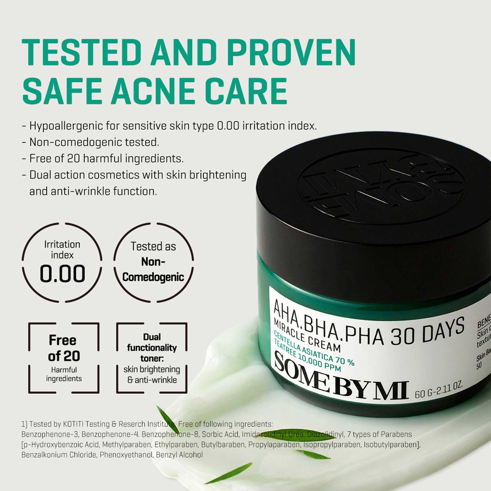 SOME BY MI Miracle Cream applied on hand for texture and hydration.