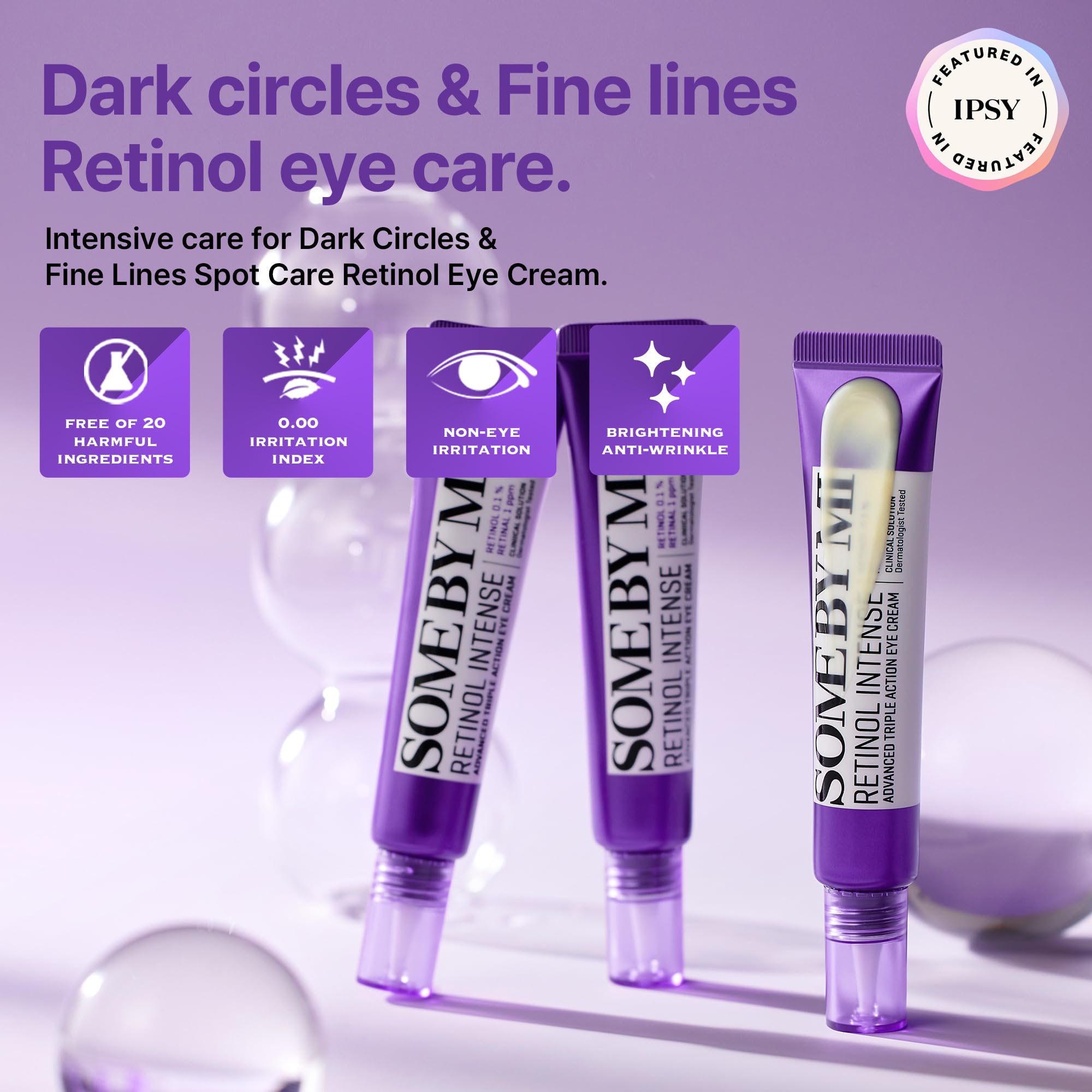 SOME BY MI Retinol Intense Eye Cream swirl on finger showing creamy texture