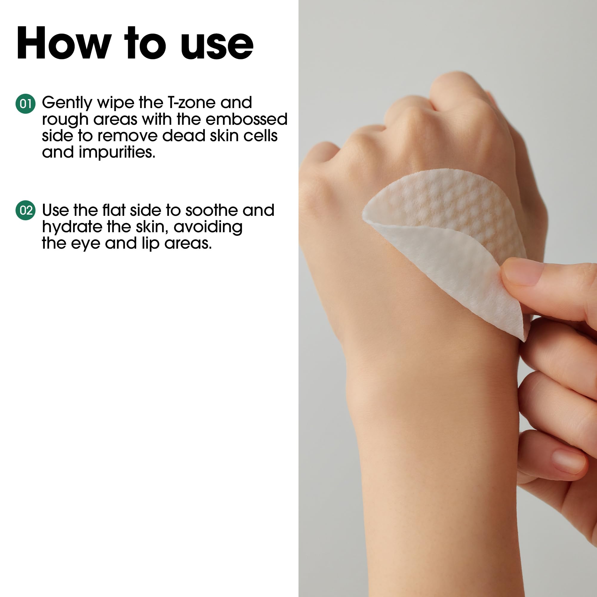 Toner pad texture detail suggests pore refinement cues